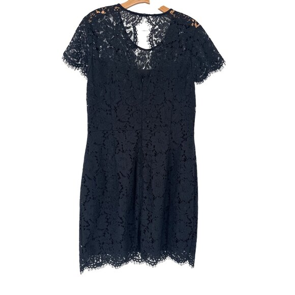 Banana Republic Black Lace  Dress Size 14 Short Sleeve Lined Elegant Womens - Picture 4 of 6